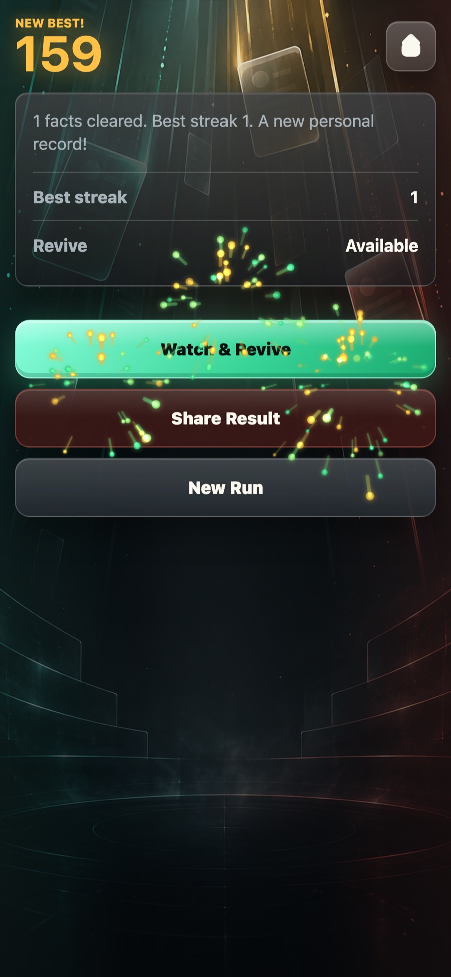 FactFall results and Today I Learned card